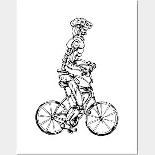 SEEMBO Robot Cycling Bicycle Bicycling Biker Biking Fun Bike Posters and Art